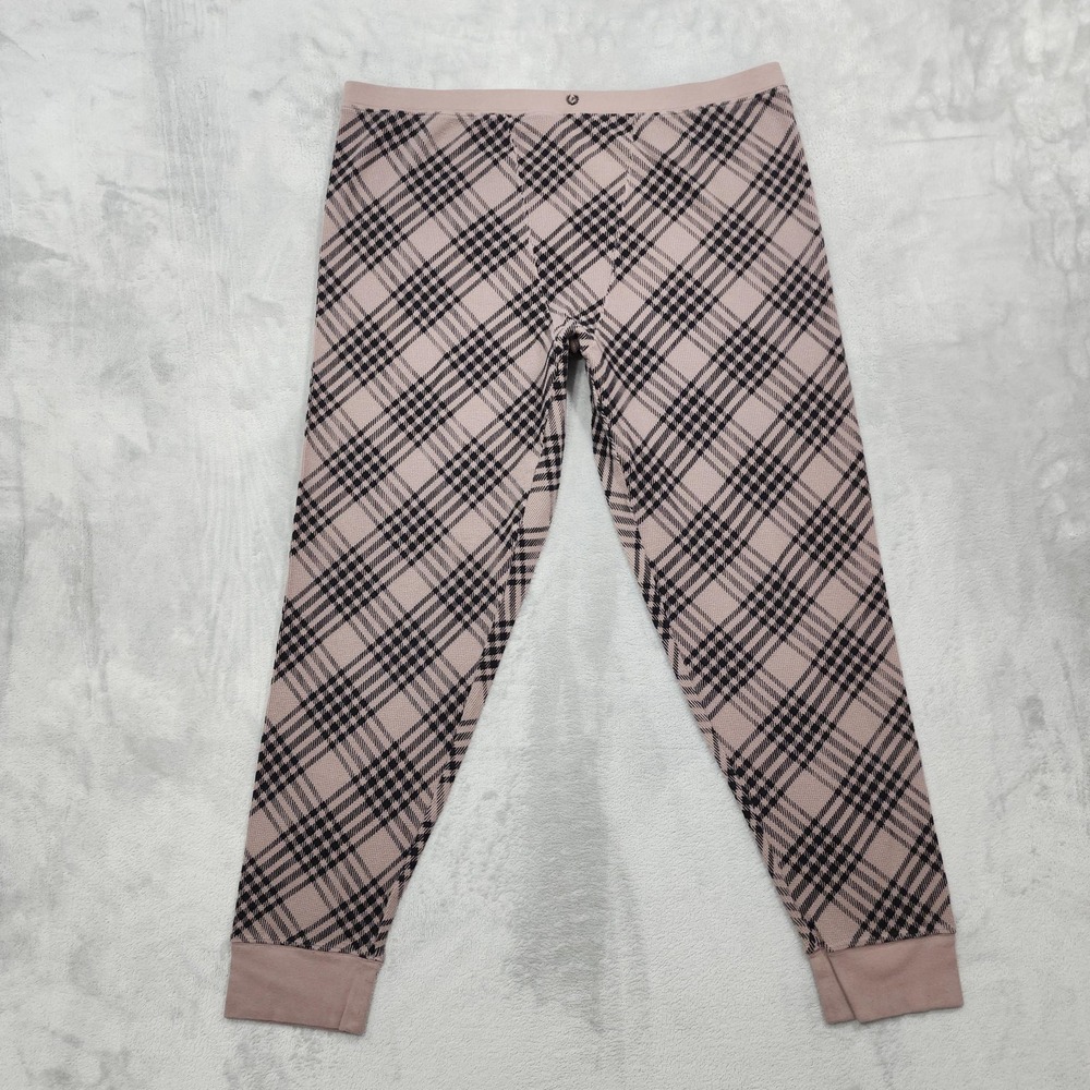 PINK Victoria's Secret Pants Womens XXL Brown Plaid Thermal Lounge Casual Pajama